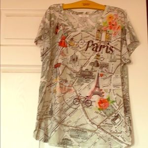 Like a tour of Paris.  Short sleeve top.
